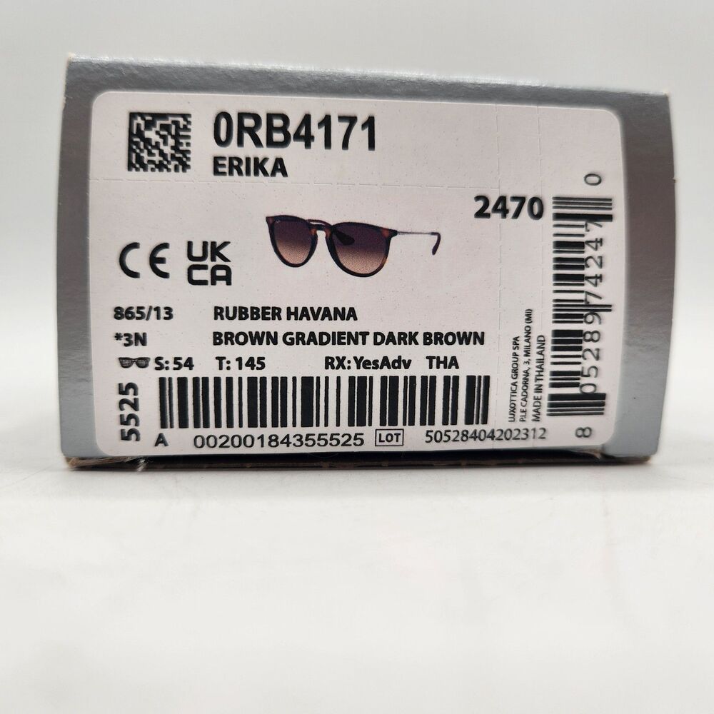 Ray-Ban Sunglasses RB4171 Erika Rubber Havana Brown Gradient Dark Brown Lens - Picture 3 of 16